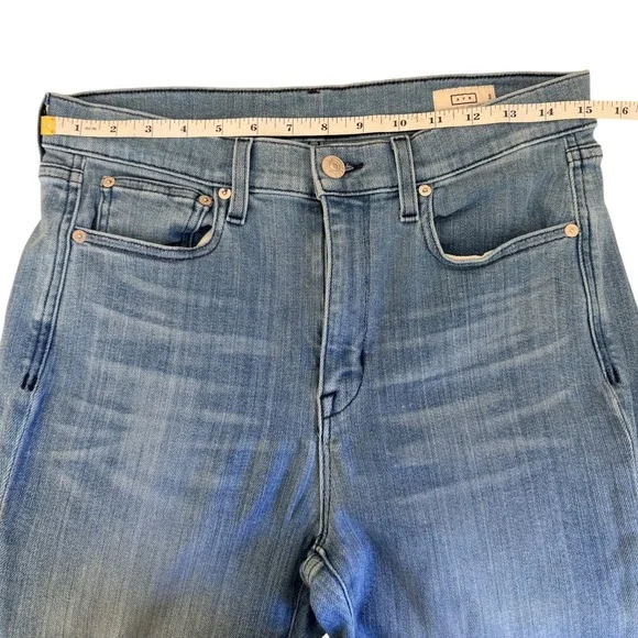 AYR Jeans Womens 31S Blue The Pop Straight Leg High Rise Stretch Cropped Denim - Picture 9 of 9